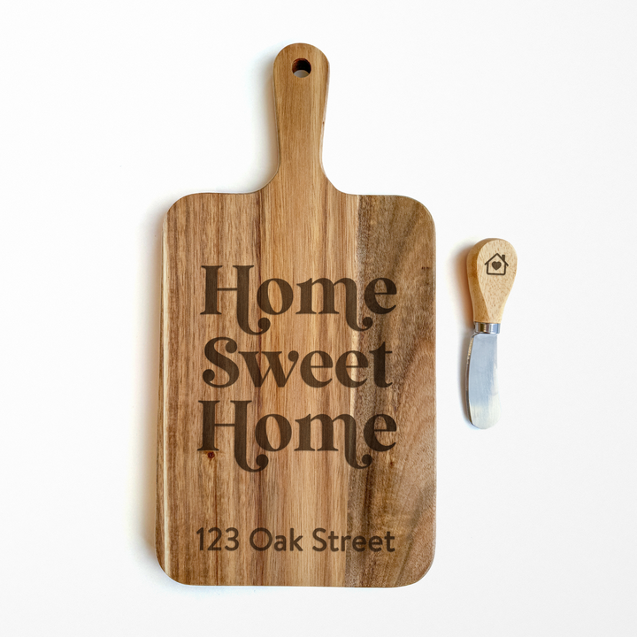 Custom Engraved Cheese Board & Knife Set