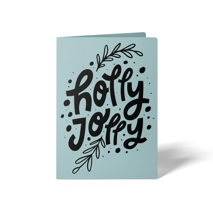 Holly Jolly Greeting Cards | Envelopes Included Greeting Card Market Dwellings LIGHT BLUE