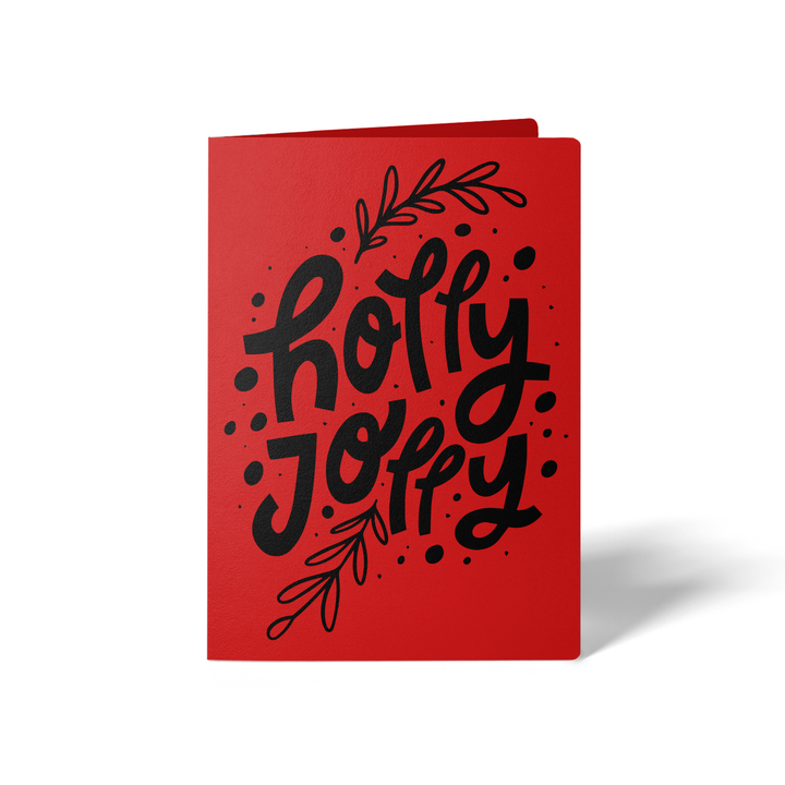 Holly Jolly Greeting Cards | Envelopes Included Greeting Card Market Dwellings SCARLET