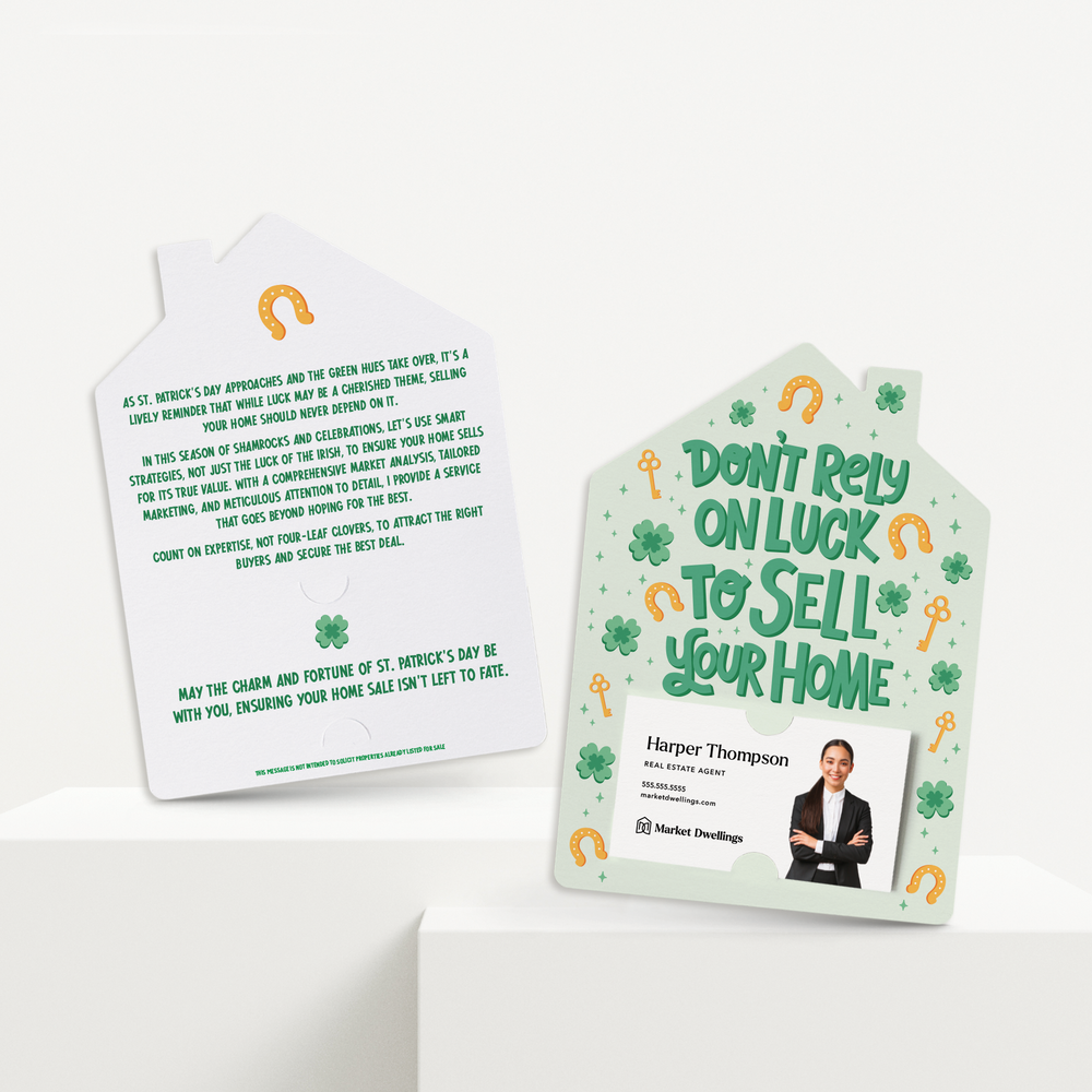 Set of Don't Rely On Luck To Sell Your Home | St. Patrick's Day Mailers | Envelopes Included | M249-M001 Mailer Market Dwellings   