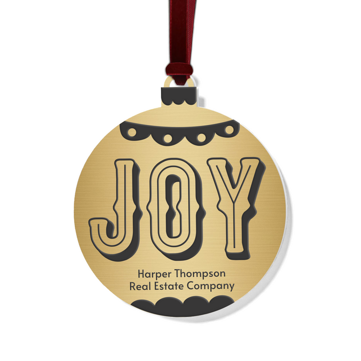 Customizable | Joy Holiday Ornament Ornament Market Dwellings GOLD BURGUNDY