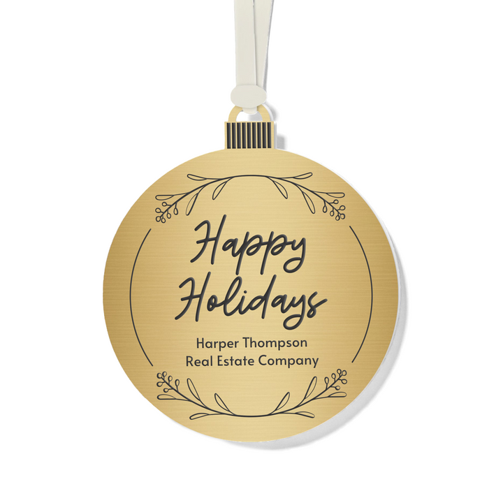 Customizable | Happy Holidays Ornament Ornament Market Dwellings GOLD CREAM
