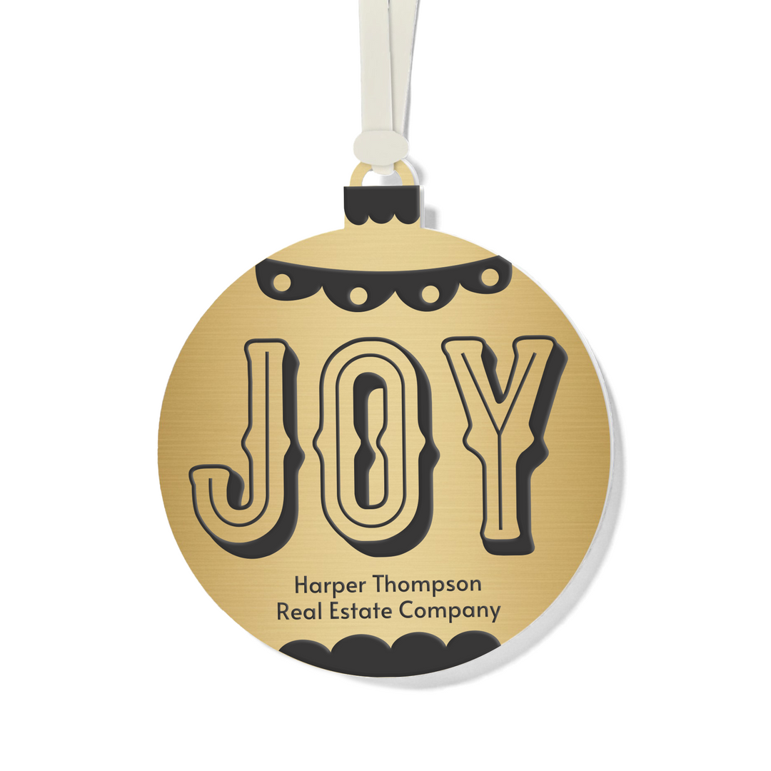 Customizable | Joy Holiday Ornament Ornament Market Dwellings GOLD CREAM