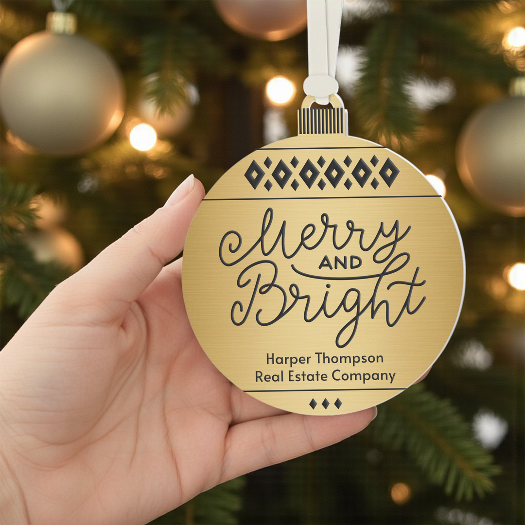Customizable | Merry And Bright Holiday Ornament Ornament Market Dwellings
