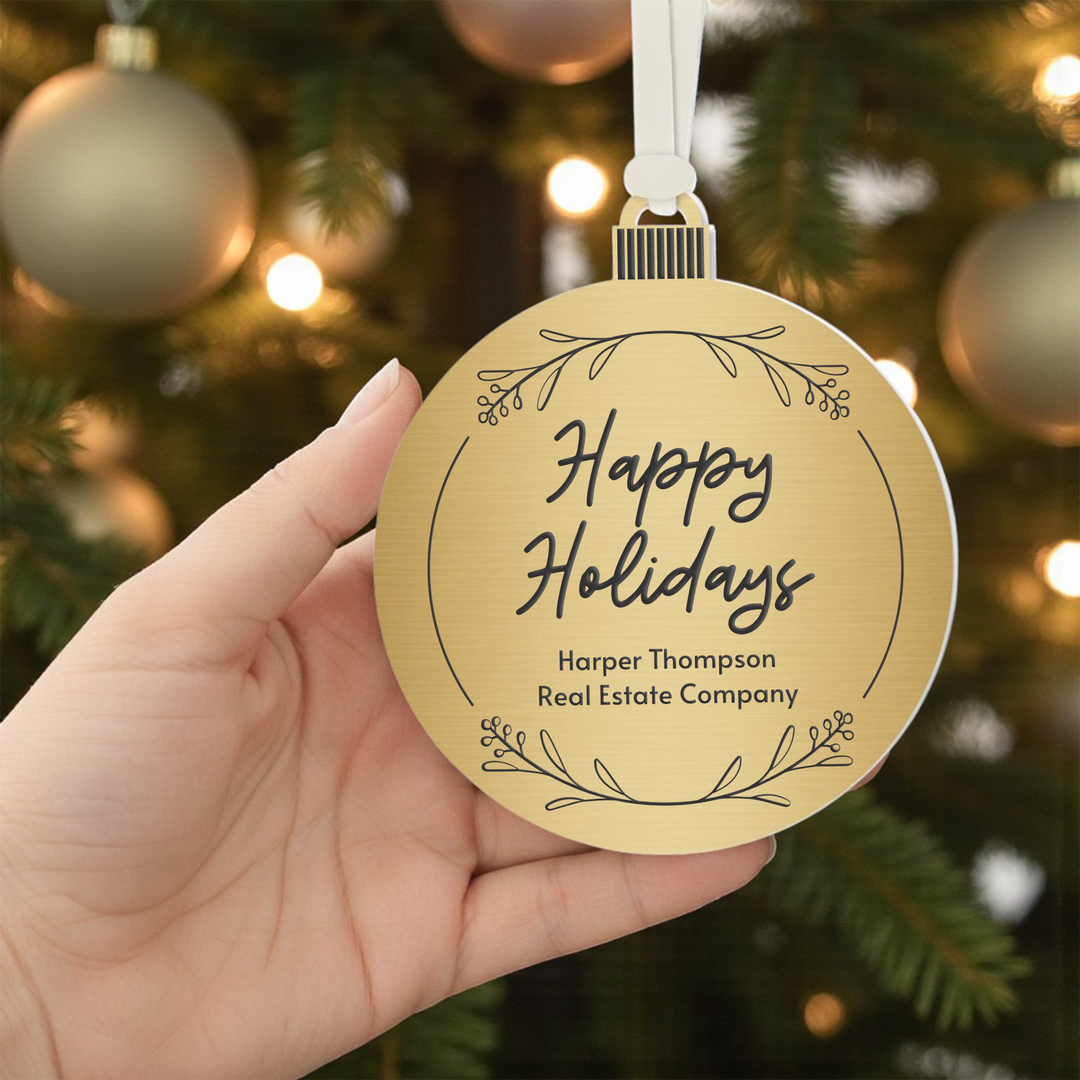 Customizable | Happy Holidays Ornament Ornament Market Dwellings