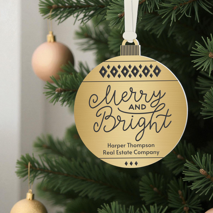 Customizable | Merry And Bright Holiday Ornament Ornament Market Dwellings