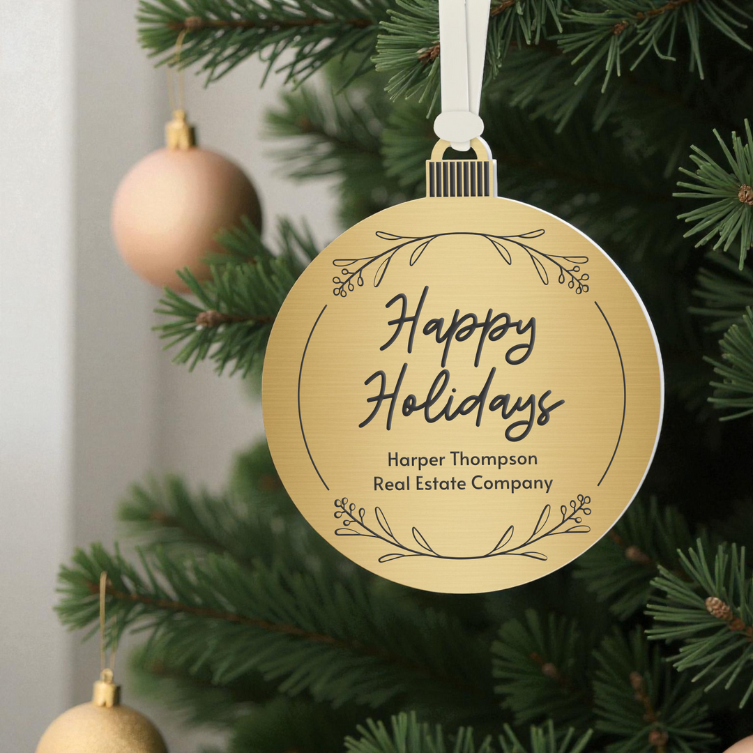 Customizable | Happy Holidays Ornament Ornament Market Dwellings