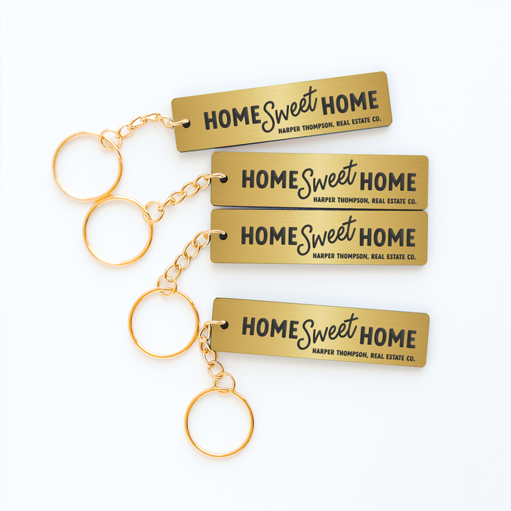 Customizable Home Sweet Home Keychains Keychain Market Dwellings GOLD GOLD