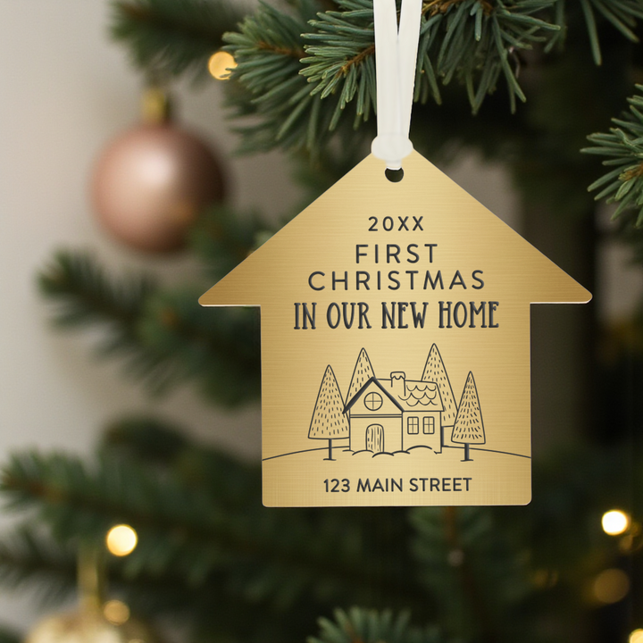 Customizable | First Christmas In Our New Home Ornaments Ornament Market Dwellings