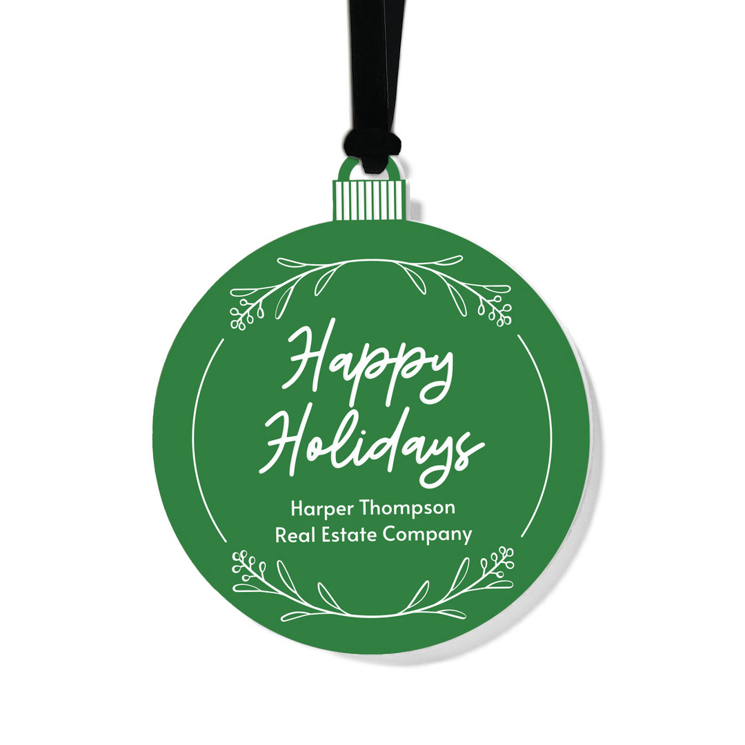 Customizable | Happy Holidays Ornament Ornament Market Dwellings GREEN BLACK