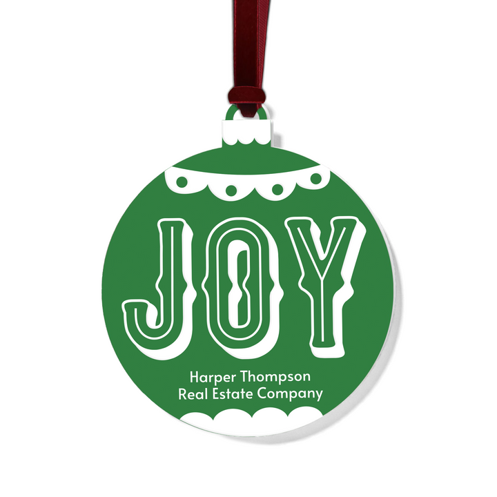 Customizable | Joy Holiday Ornament Ornament Market Dwellings GREEN BURGUNDY