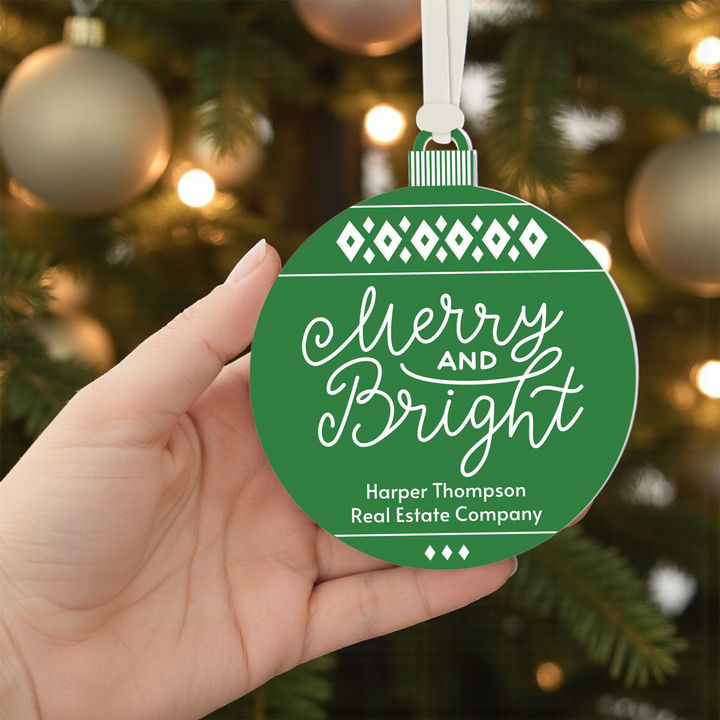 Customizable | Merry And Bright Holiday Ornament Ornament Market Dwellings