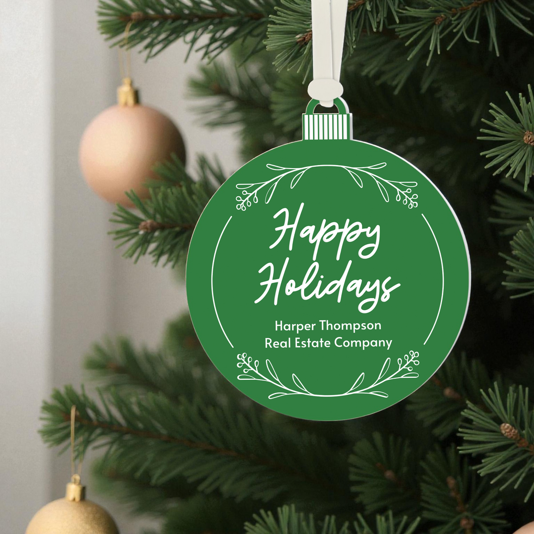 Customizable | Happy Holidays Ornament Ornament Market Dwellings