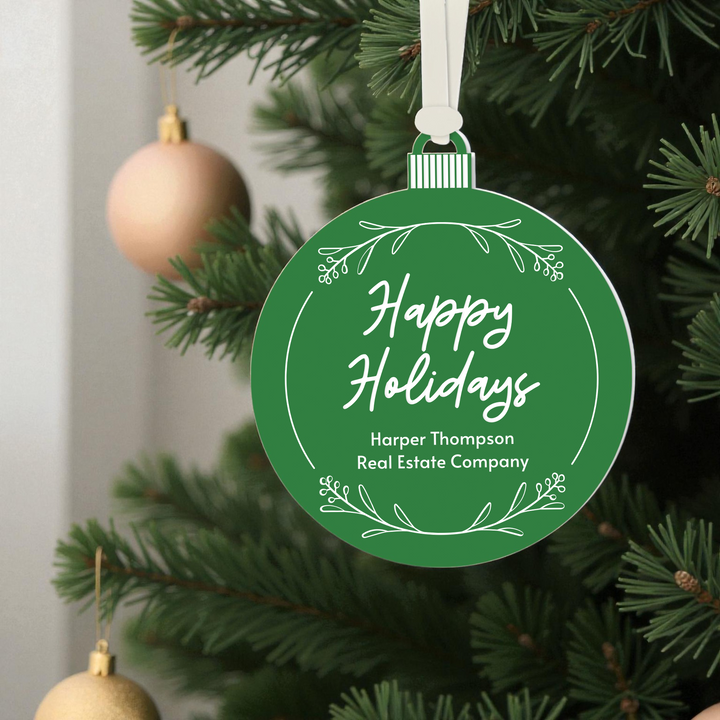 Customizable | Happy Holidays Ornament Ornament Market Dwellings