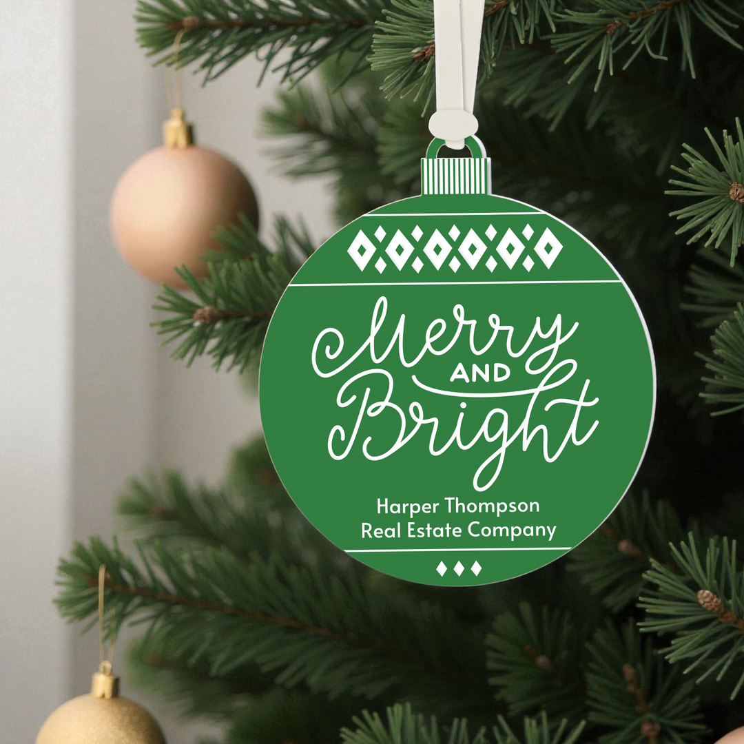 Customizable | Merry And Bright Holiday Ornament Ornament Market Dwellings