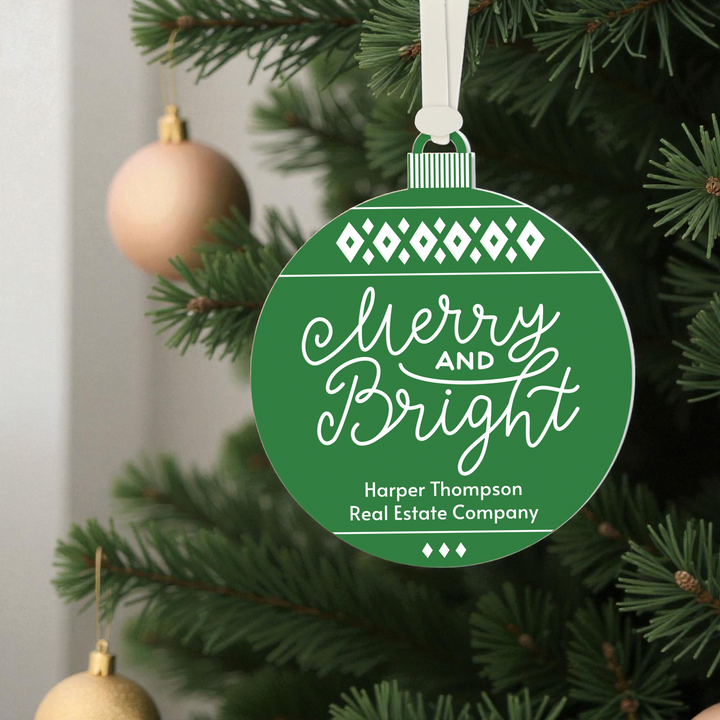Customizable | Merry And Bright Holiday Ornament Ornament Market Dwellings