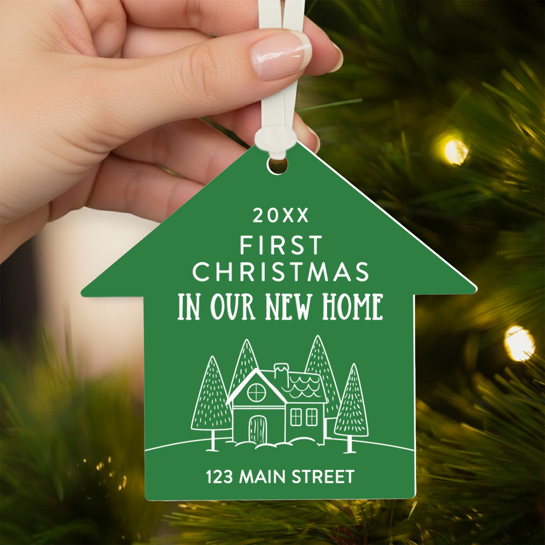 Customizable | First Christmas In Our New Home Ornaments Ornament Market Dwellings