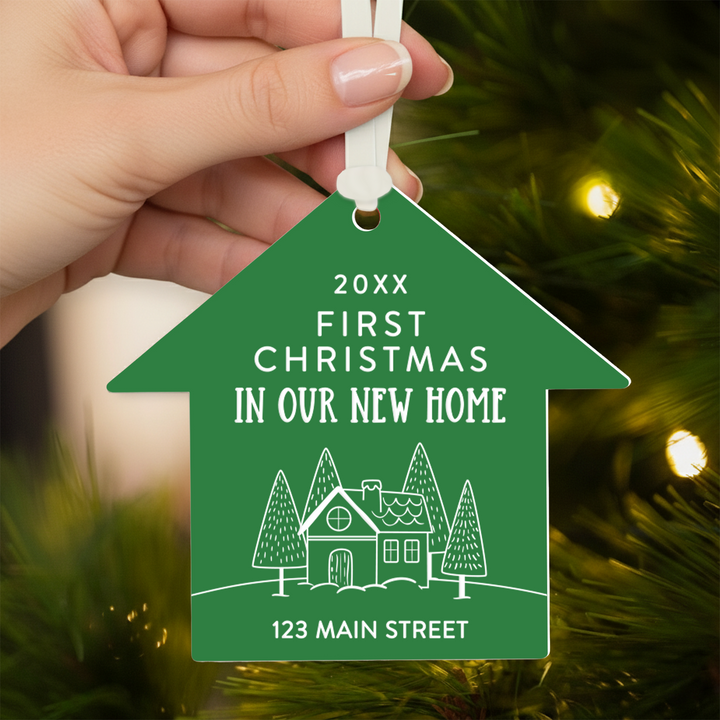 Customizable | First Christmas In Our New Home Ornaments Ornament Market Dwellings