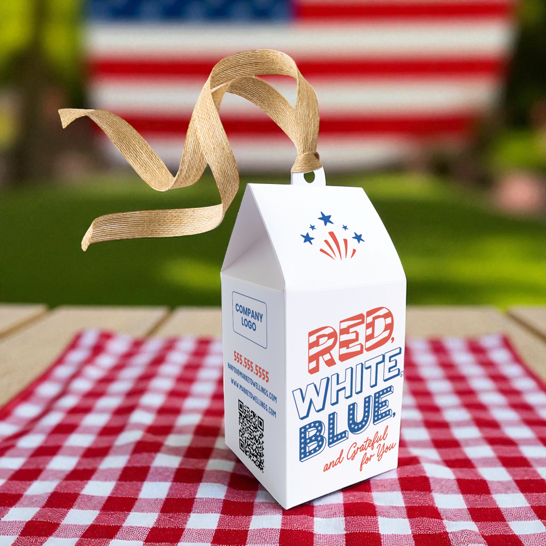 Red, White, Blue and Grateful For You 4th Of July Pop By Box | Real Estate | 62-BX1-AB Holiday Pop By Box Market Dwellings