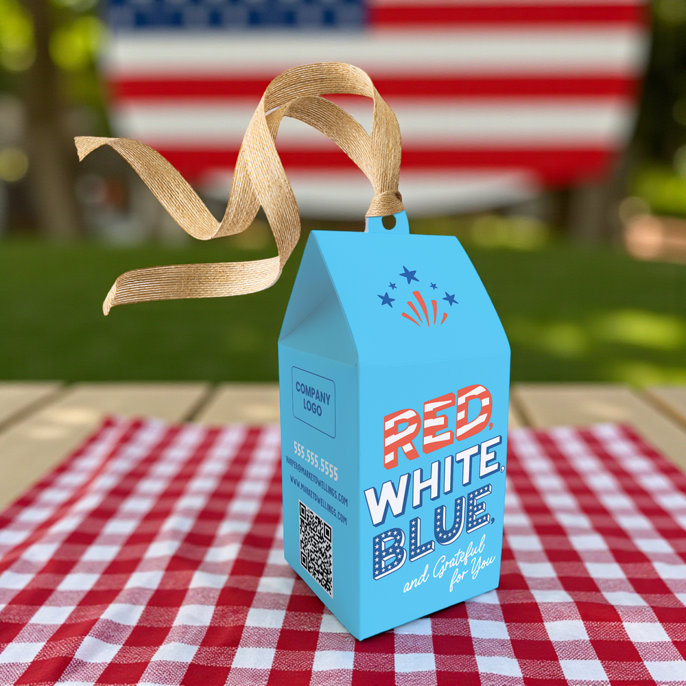 Red, White, Blue and Grateful For You 4th Of July Pop By Box | Real Estate | 62-BX1-AB Holiday Pop By Box Market Dwellings