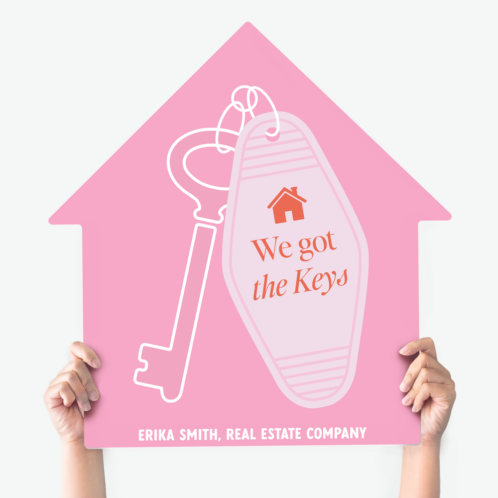 We Got The Keys House Sign Photo Prop House Sign Market Dwellings PINK SHERBET 1
