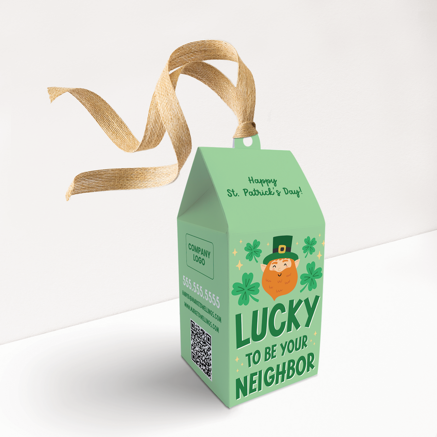 Lucky To Be Your Neighbor St. Patrick's Day Pop By Box | Real Estate | 40-BX1 Pop By Box Market Dwellings   