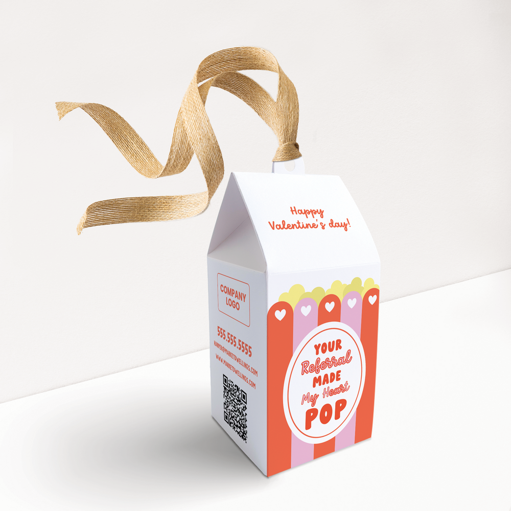Your Referral Made My Heart Pop Valentine's | Real Estate Pop By Boxes Holiday Pop By Box Market Dwellings