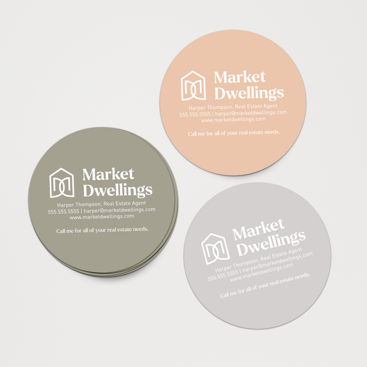 Customizable | Logo Circle Magnets | DSM-23 Magnet Market Dwellings   