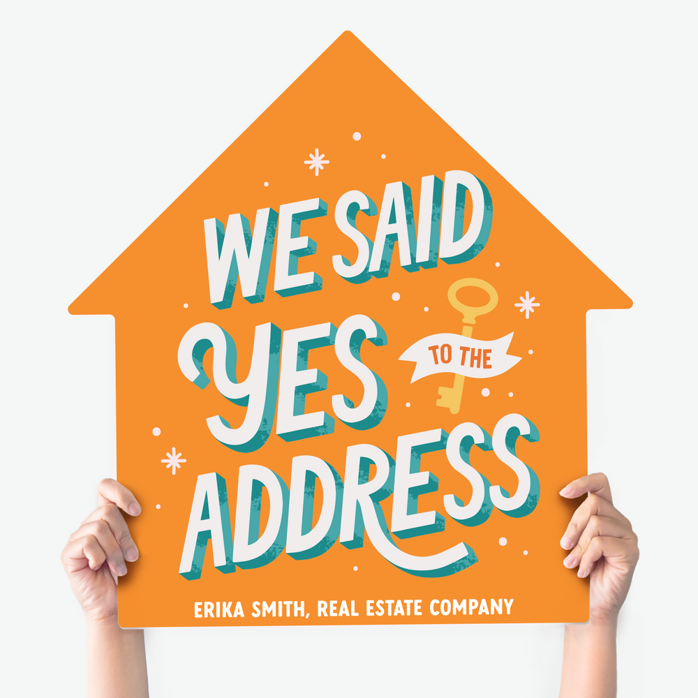 Customizable | We Said Yes To The Address House Sign | Photo Prop | DSY-19-AB House Sign Market Dwellings ORANGE  