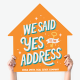 Closing Day Real Estate House Sign Photo Prop House Sign Market Dwellings ORANGE 1