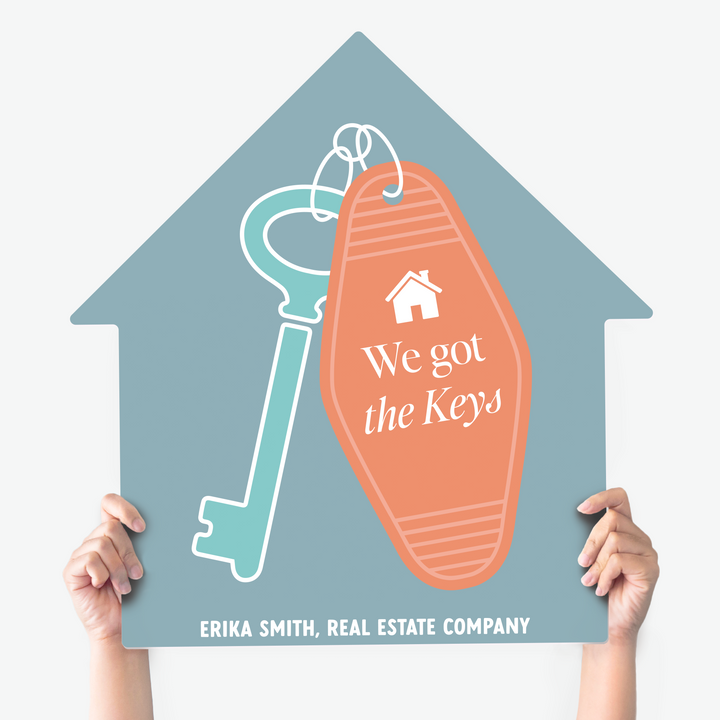 Customizable | We Got The Keys House Sign | Photo Prop | DSY-20-AB House Sign Market Dwellings BLUE GRAY  