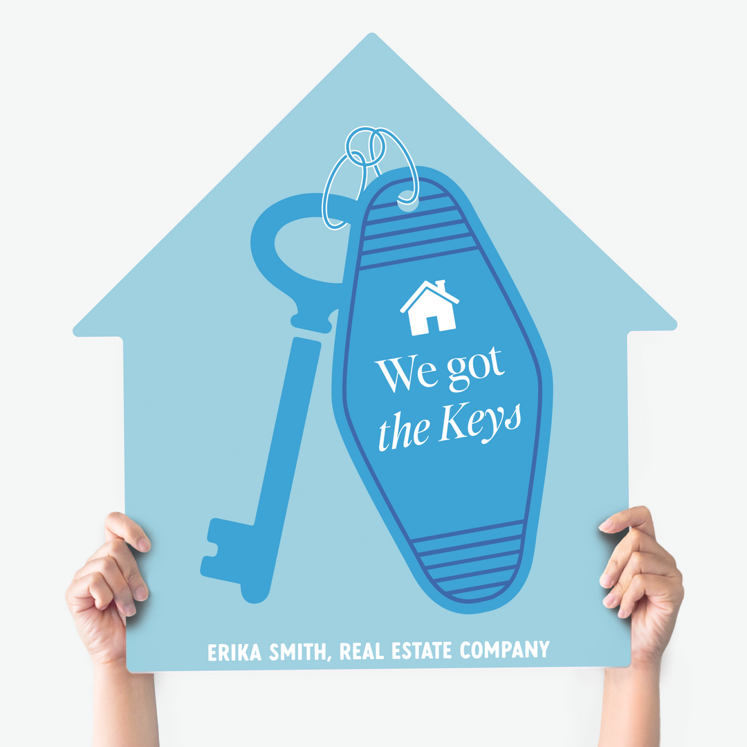 Customizable | We Got The Keys House Sign | Photo Prop | DSY-20-AB House Sign Market Dwellings CORNFLOWER BLUE  