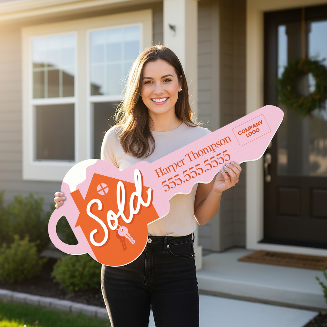 Customizable | Closing Day Sign | Photo Prop | DSY-24-AB Key Sign Market Dwellings