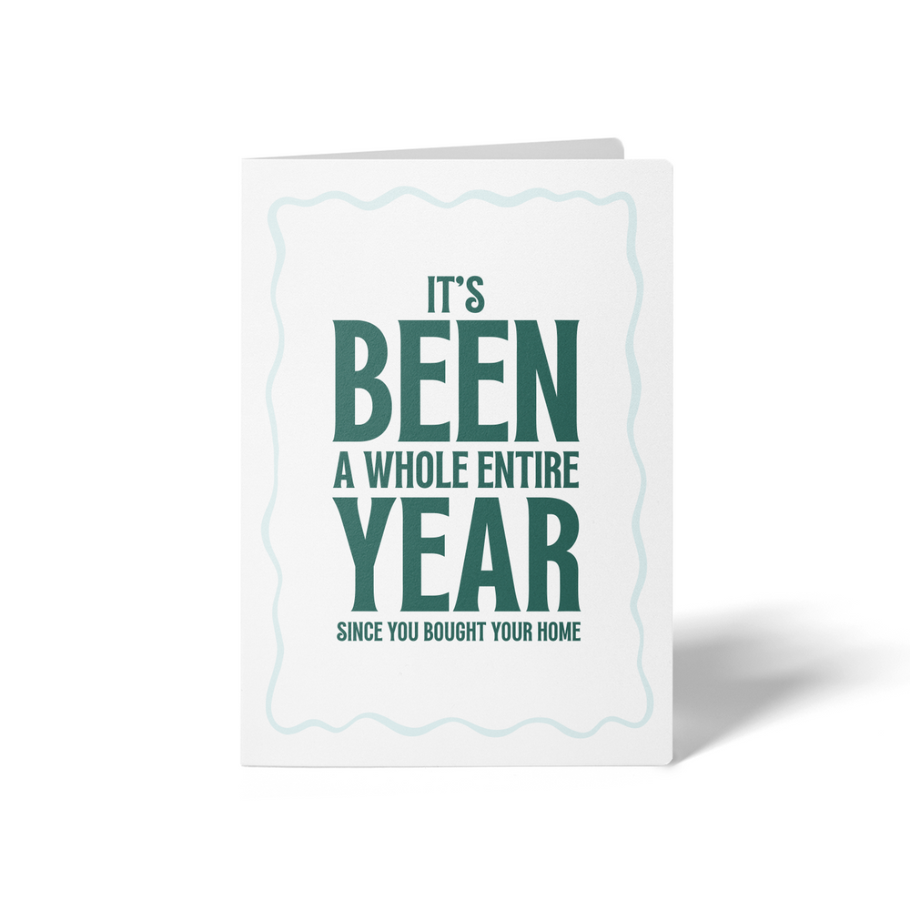 It's Been A Whole Year Home Anniversary | Real Estate & Mortgage Greeting Cards with Envelopes Greeting Card Market Dwellings