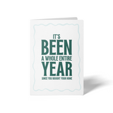 It's Been A Whole Year Home Anniversary | Real Estate & Mortgage Greeting Cards with Envelopes Greeting Card Market Dwellings