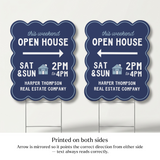Wavy Open House Real Estate Yard Sign