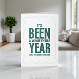 It's Been A Whole Year Home Anniversary | Real Estate & Mortgage Greeting Cards with Envelopes Greeting Card Market Dwellings