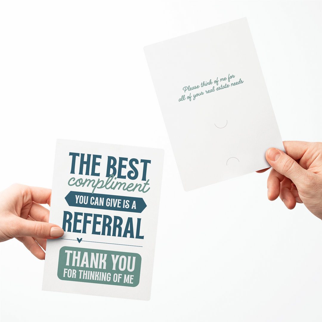 Set of The Best Compliment You Can Give is a Referral | Greeting Cards | Envelopes Included Greeting Card Market Dwellings