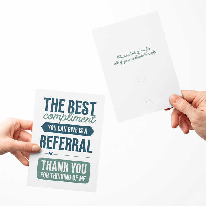 Set of The Best Compliment You Can Give is a Referral | Greeting Cards | Envelopes Included Greeting Card Market Dwellings