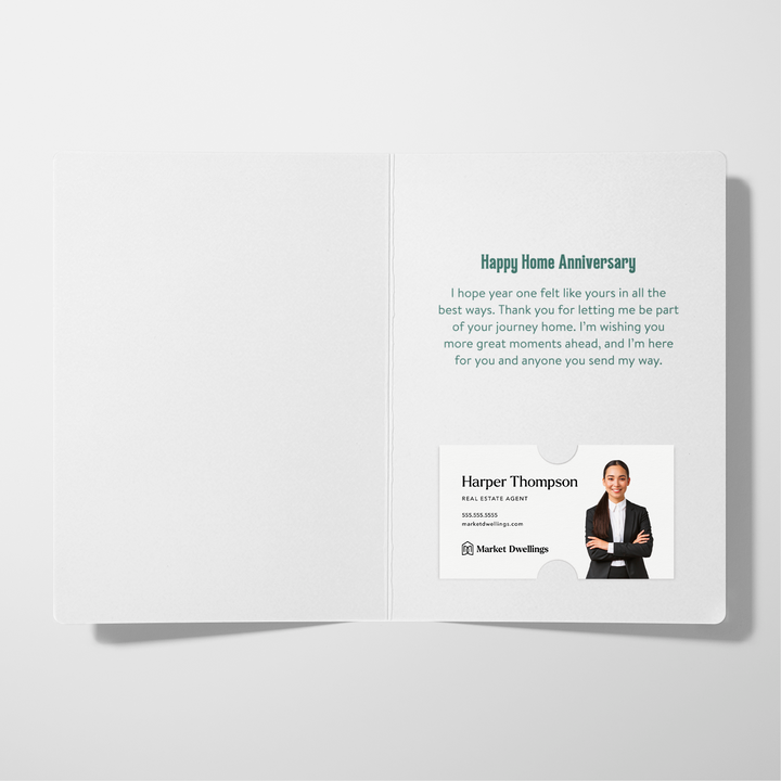 Set of It's Been A Whole Year Home Anniversary Greeting Cards | Envelopes Included