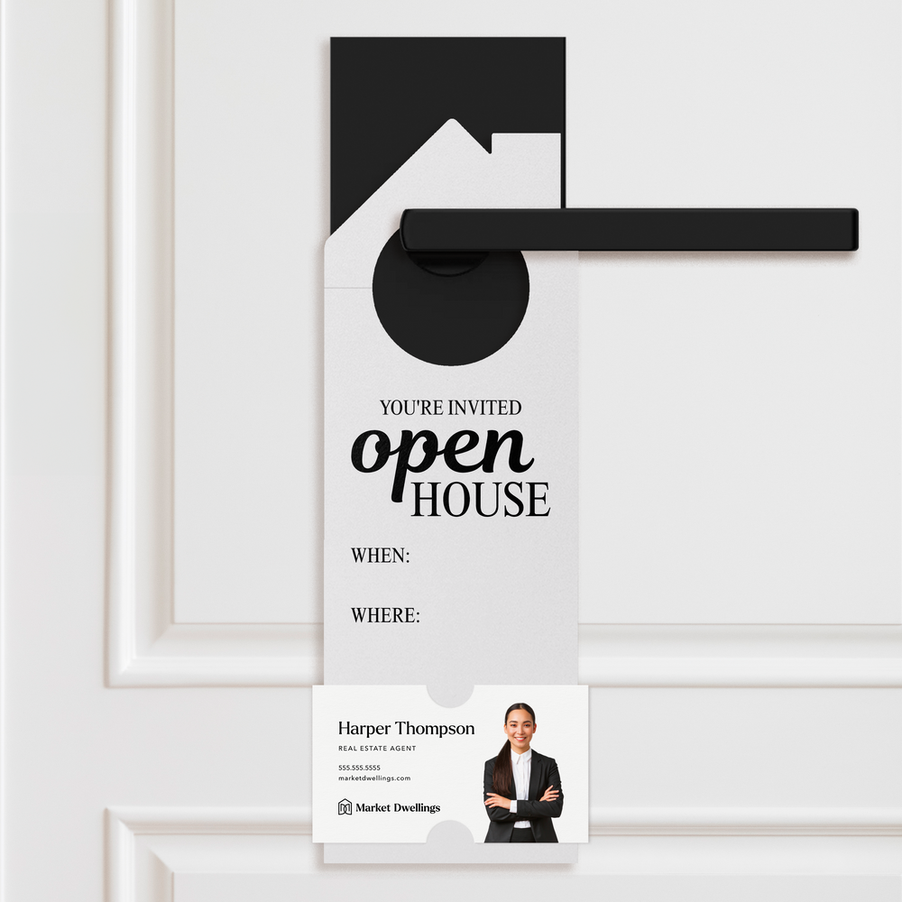 You're invited | Open House Door Hangers Door Hanger Market Dwellings