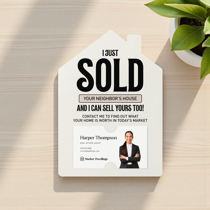 Just Sold Your Neighbor's House Real Estate Mailers | Envelopes Included Mailer Market Dwellings
