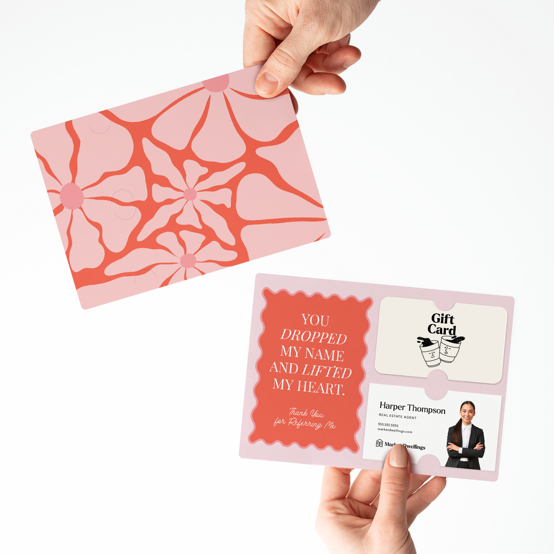 Set of You Dropped My Name And Lifted My Heart Referral Gift Card Holder Mailer | Envelopes Included Mailer Market Dwellings