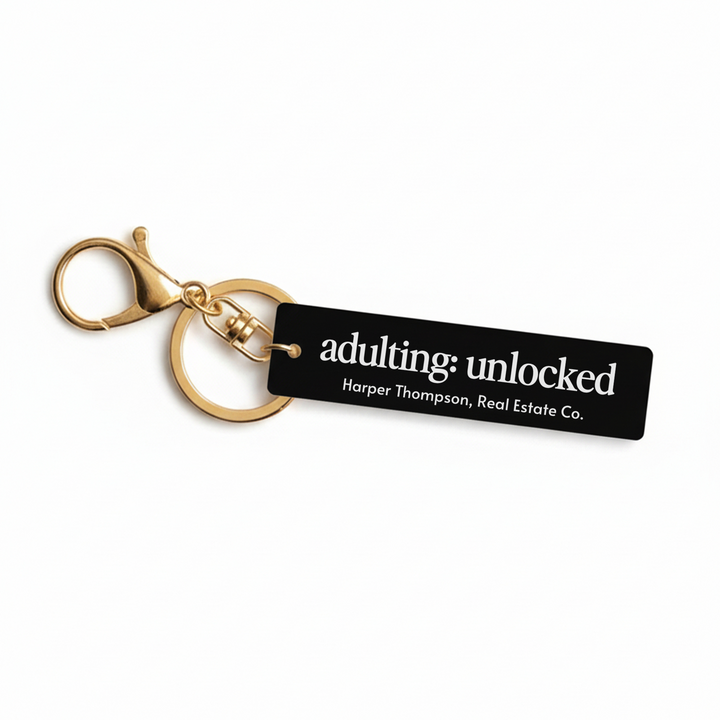 Customizable Adulting: Unlocked Keychains Keychain Market Dwellings BLACK
