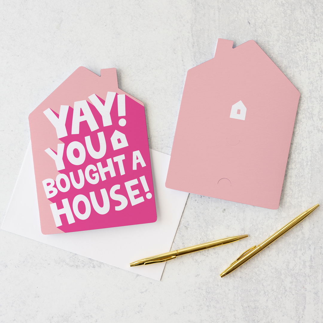 Set of Yay! You bought a House! | Greeting Cards | Envelopes Included | 172-GC002-AB Greeting Card Market Dwellings PINK SHERBET  