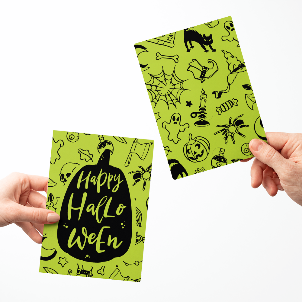 Set of Happy Halloween Greeting Cards | Envelopes Included Greeting Card Market Dwellings