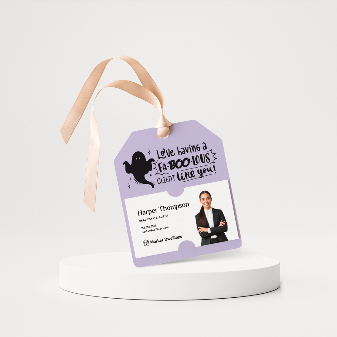 Love Having a Fa-BOO-lous Client Like You | Halloween Pop By Gift Tags | H4-GT001 Gift Tag Market Dwellings LIGHT PURPLE  
