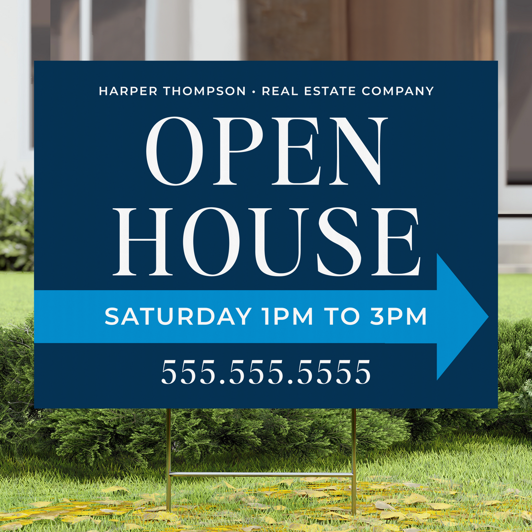 Customizable | Open House Real Estate Yard Sign | DSY-25 Yard Sign Market Dwellings   