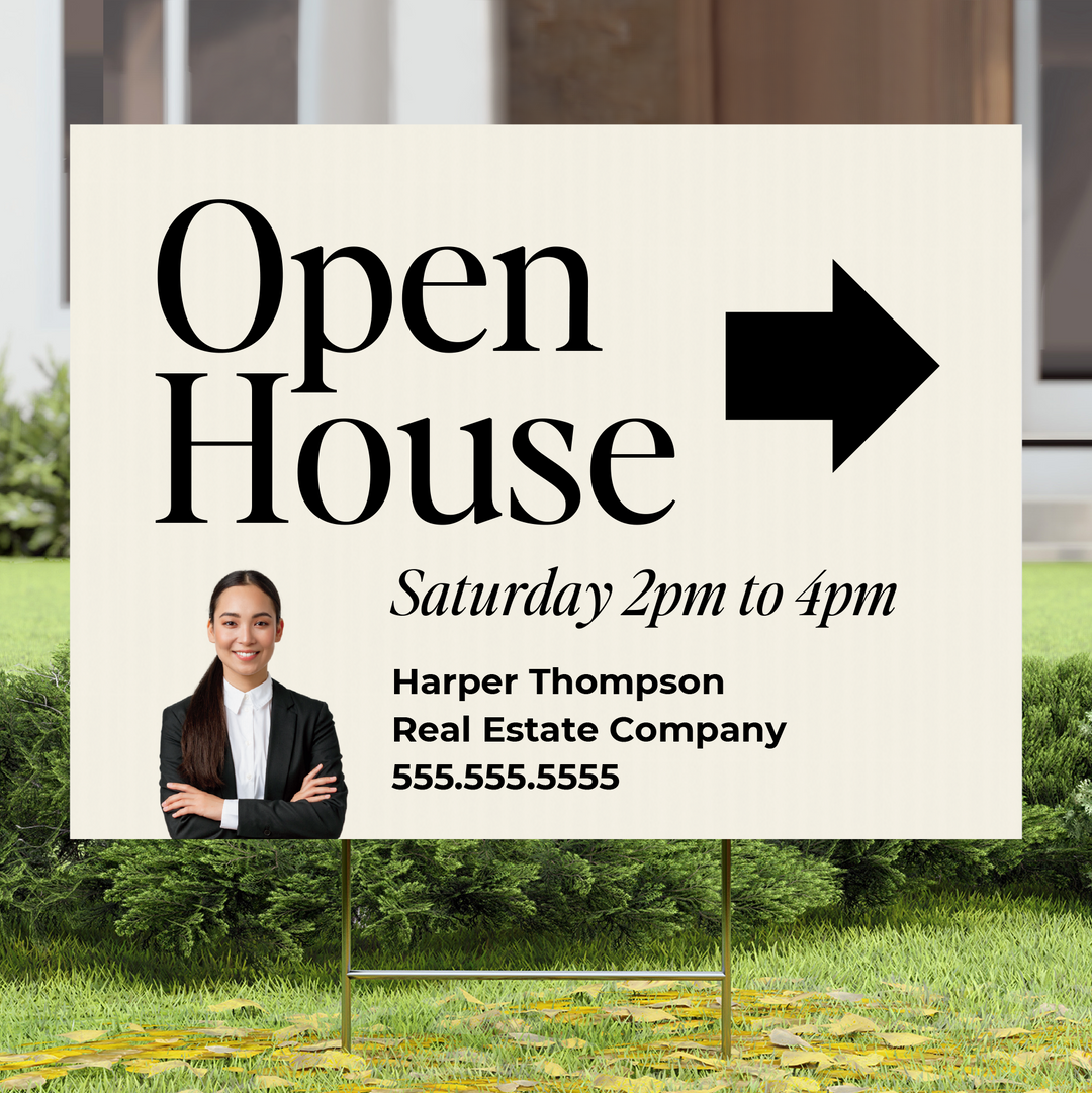 Customizable | Open House Real Estate Yard Sign | DSY-26 Yard Sign Market Dwellings   