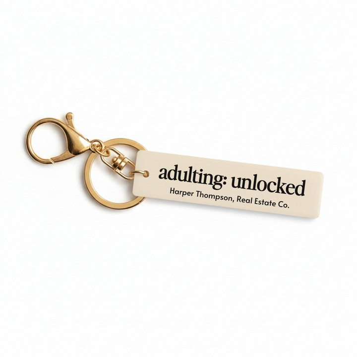 Customizable Adulting: Unlocked Keychains Keychain Market Dwellings IVORY